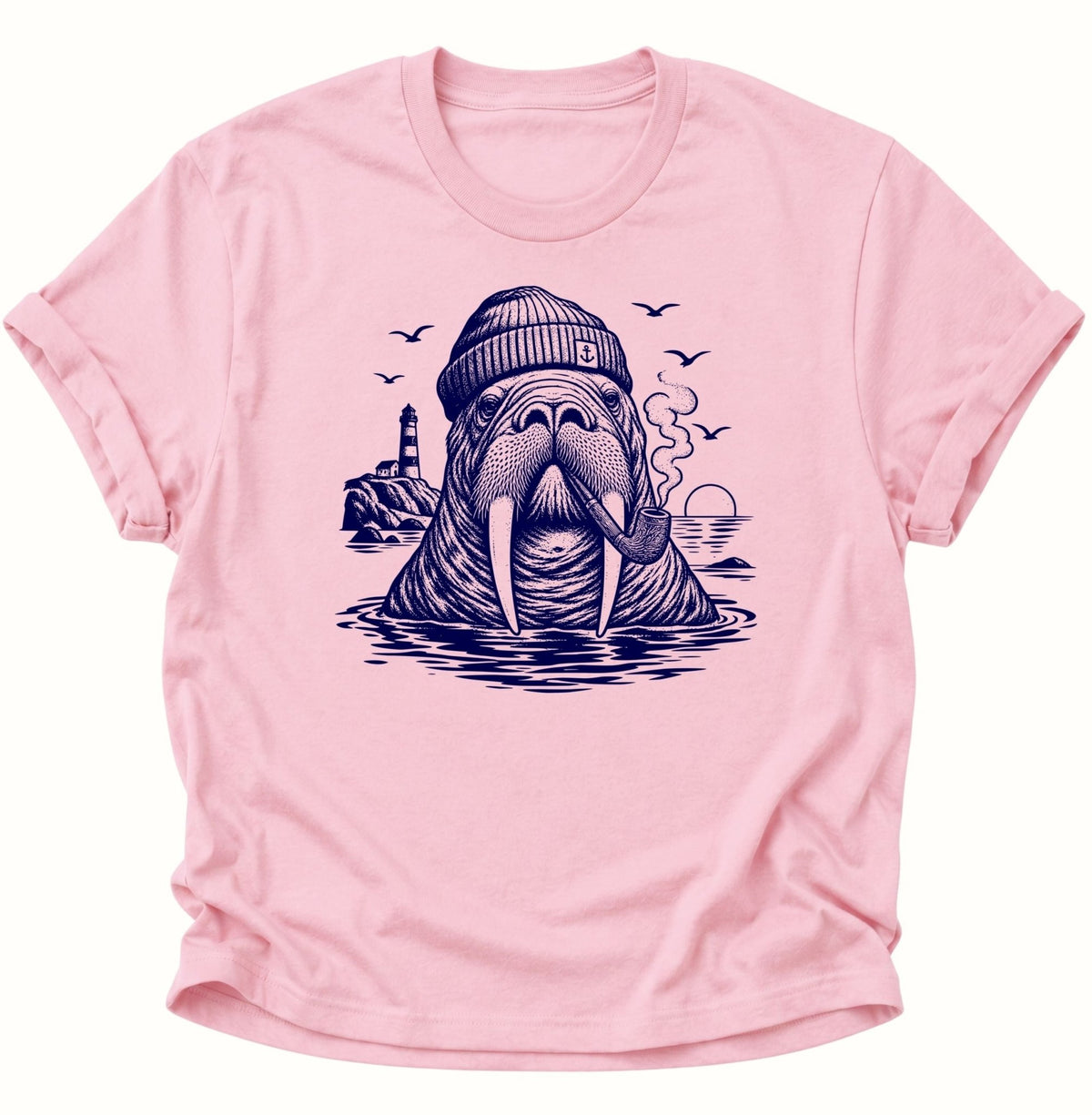 Walross Kapitän Unisex T-Shirt Light Pink - PINE & RIVER
