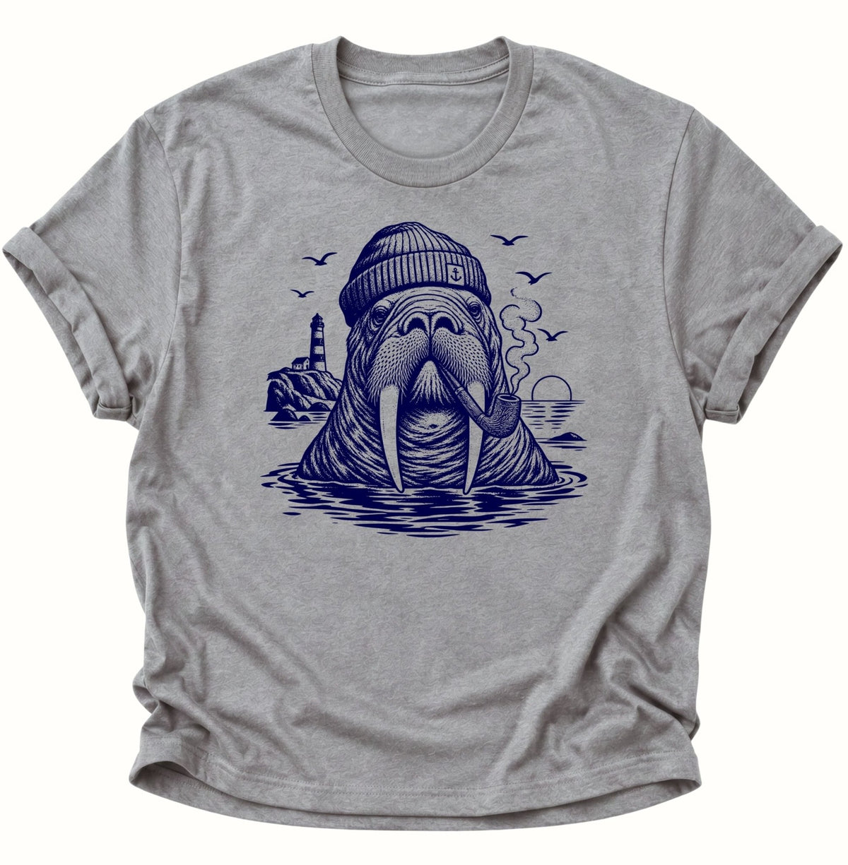 Walross Kapitän Unisex T-Shirt Sport Grey - PINE & RIVER