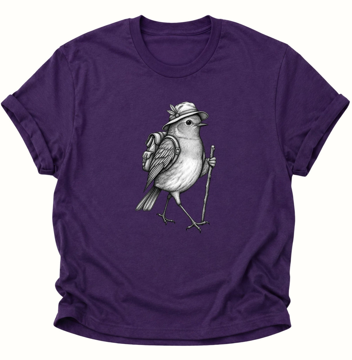 Wanderer Spatz Vogelbeobachter Unisex T-Shirt Purple - PINE & RIVER