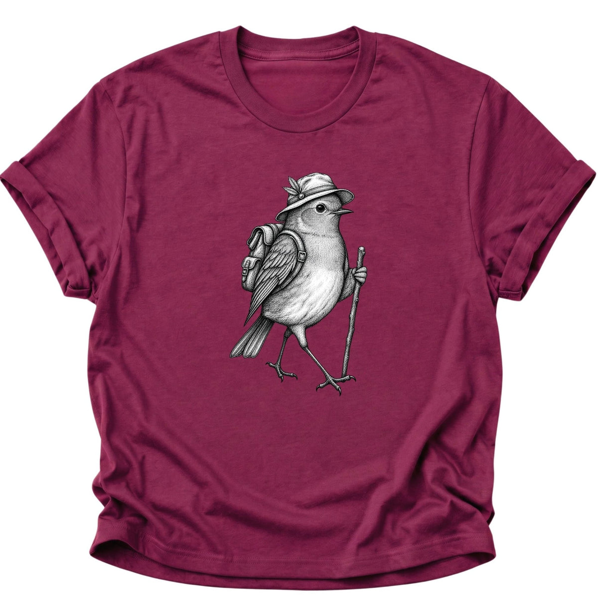 Wanderer Spatz Vogelbeobachter Unisex T-Shirt Cardinal Red - PINE & RIVER