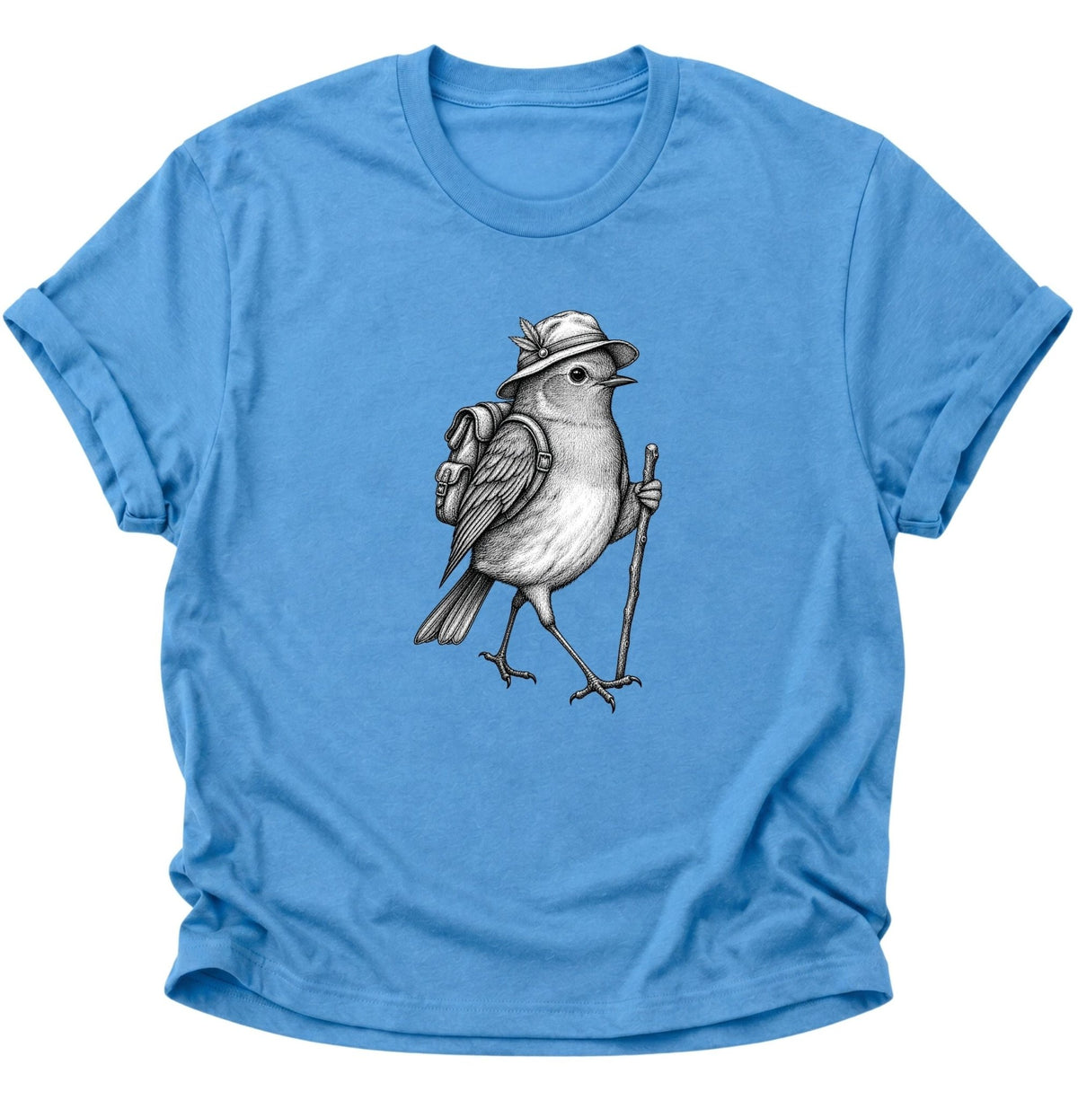 Wanderer Spatz Vogelbeobachter Unisex T-Shirt Carolina Blue - PINE & RIVER