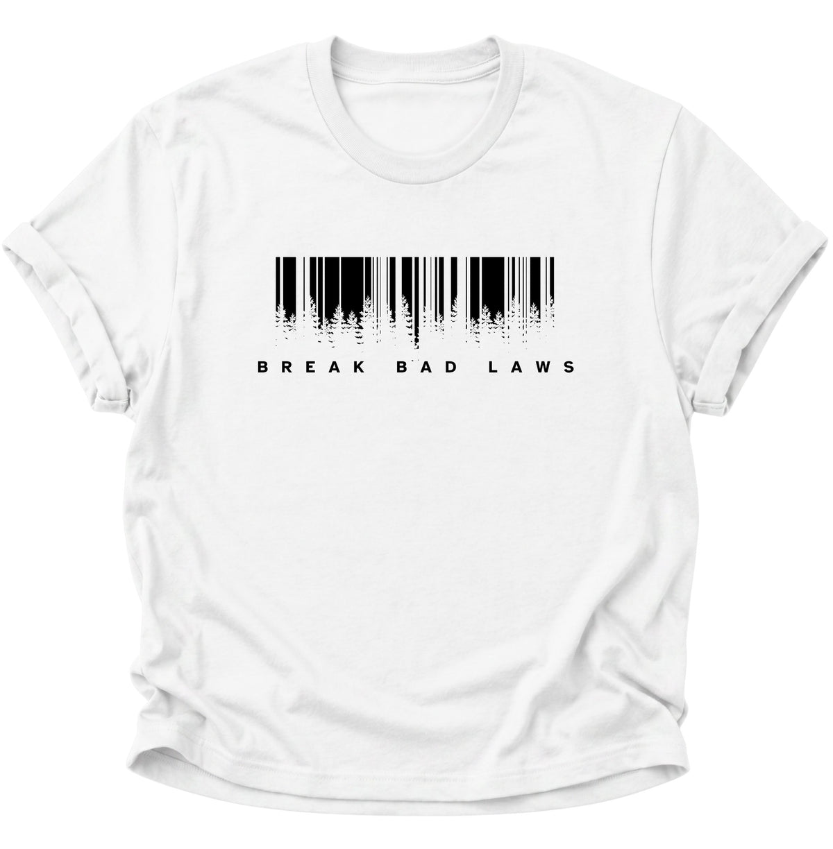 Break Bad Laws Barcode T-Shirt Weiß - PINE & RIVER