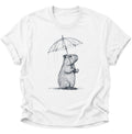 Capybara mit Regenschirm Unisex T-Shirt Weiß - PINE & RIVER