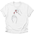 Nagellack Mittelfinger Unisex T-Shirt Weiß - PINE & RIVER