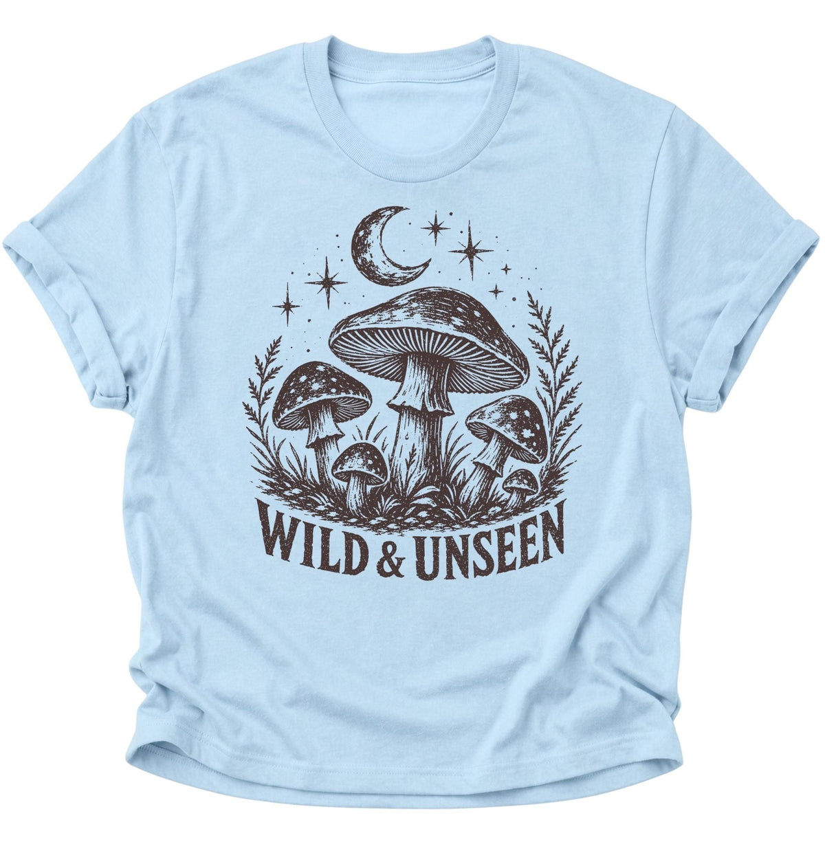 Wild & Unseen Pilze Unisex T-Shirt Light Blue - PINE & RIVER
