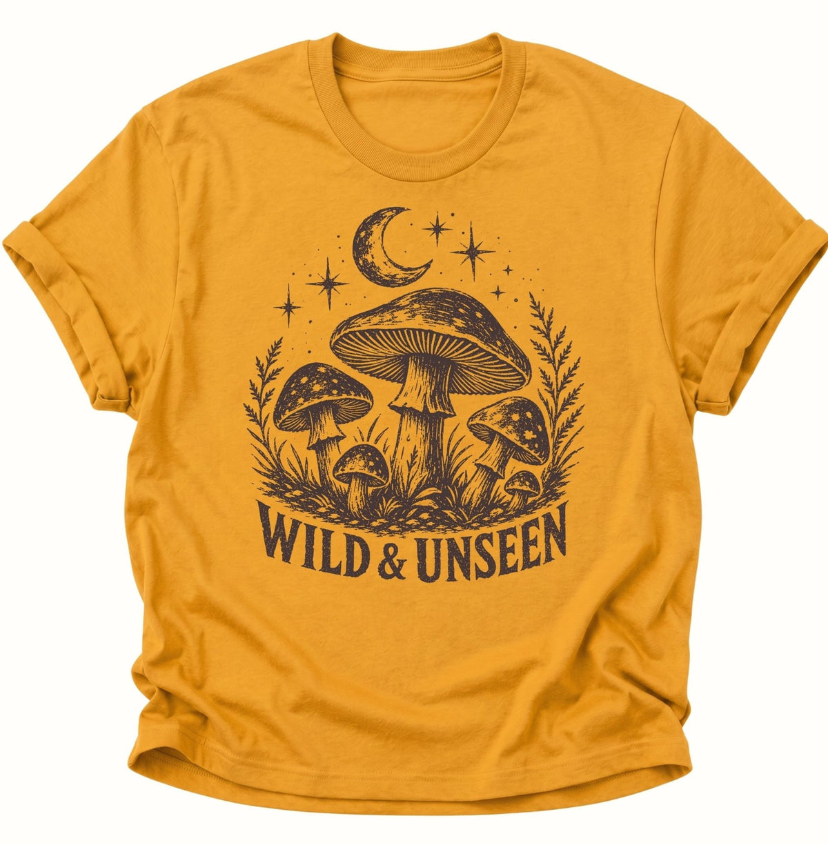 Wild & Unseen Pilze Unisex T-Shirt Gelb - PINE & RIVER