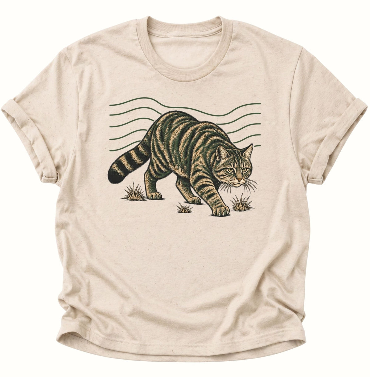 Wildkatze auf der Pirsch Unisex T-Shirt Nature - PINE & RIVER