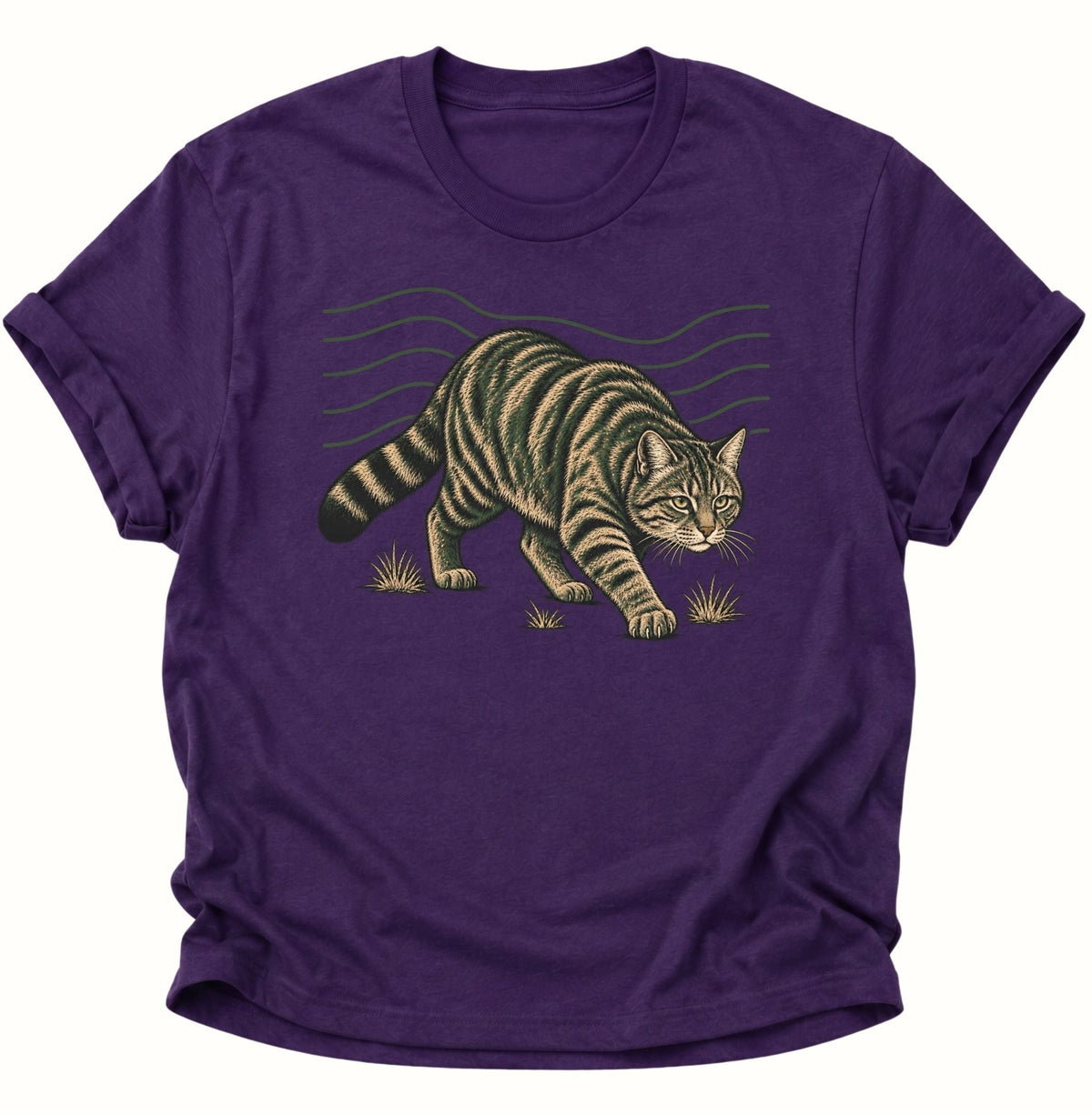 Wildkatze auf der Pirsch Unisex T-Shirt Purple - PINE & RIVER