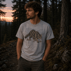 Wildkatze auf der Pirsch Unisex T-Shirt Gelb - PINE & RIVER