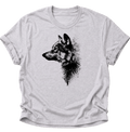 Wolf im Profil Unisex T-Shirt Ash Grey - PINE & RIVER