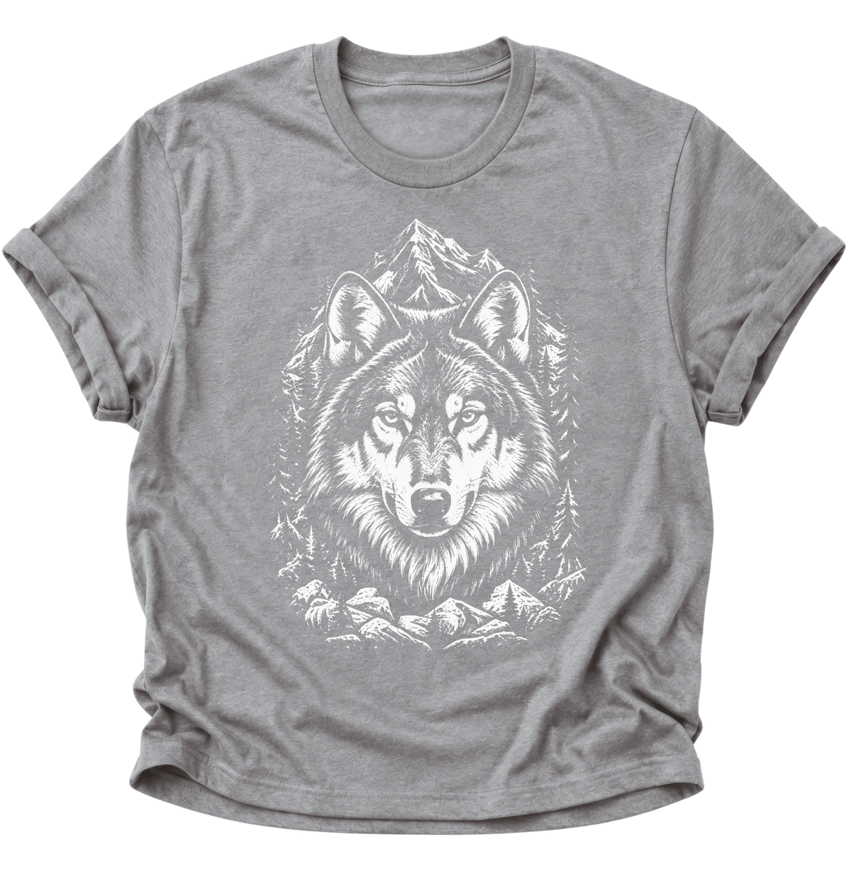 Wolf in den Bergen Unisex T-Shirt Sport Grey - PINE & RIVER