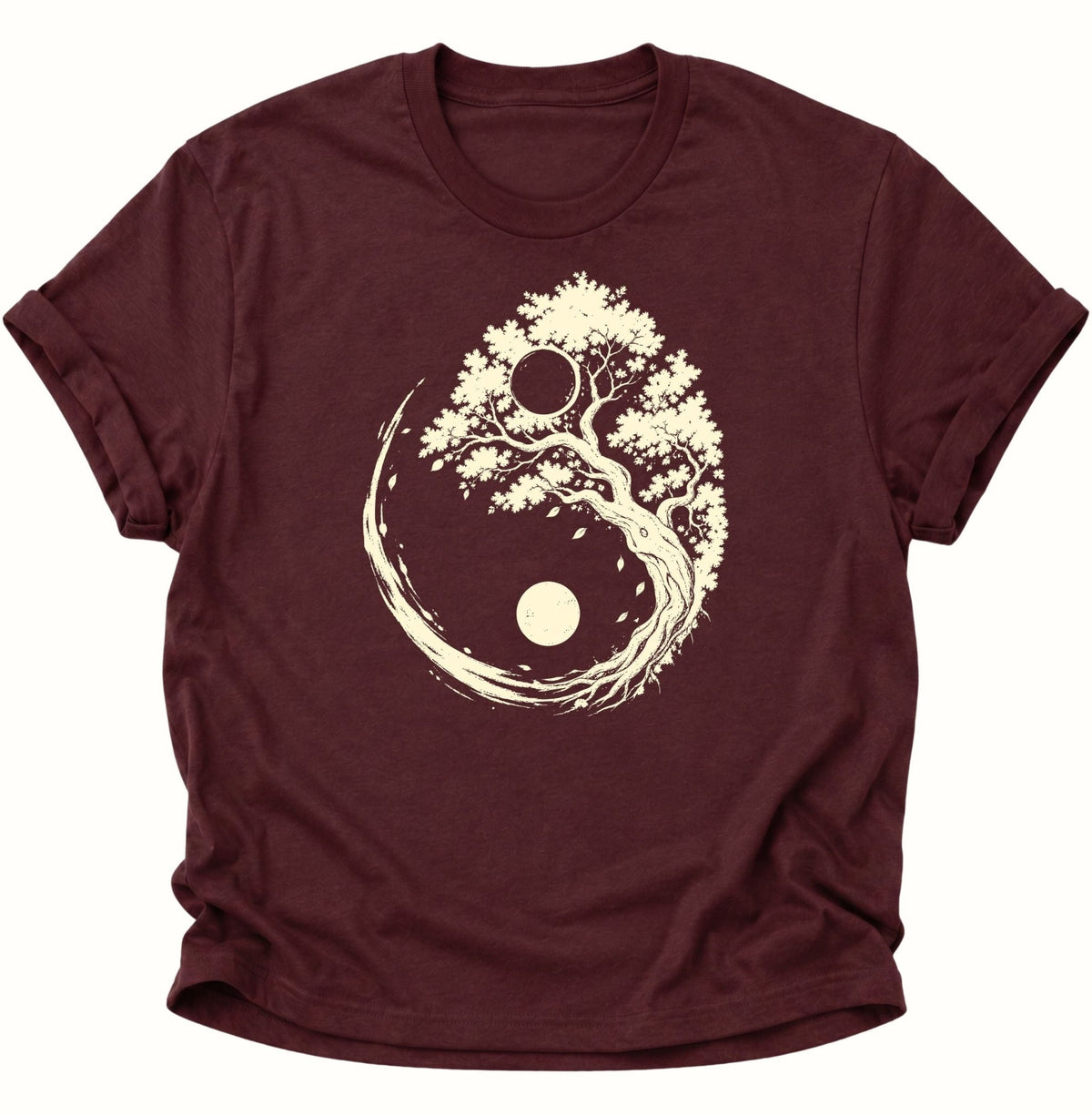 Yin Yang Baum Unisex T-Shirt Maroon - PINE & RIVER