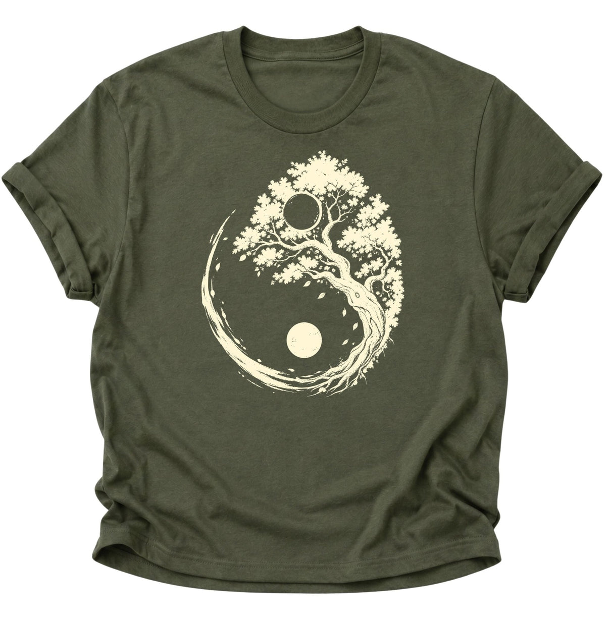Yin Yang Baum Unisex T-Shirt Military Green - PINE & RIVER