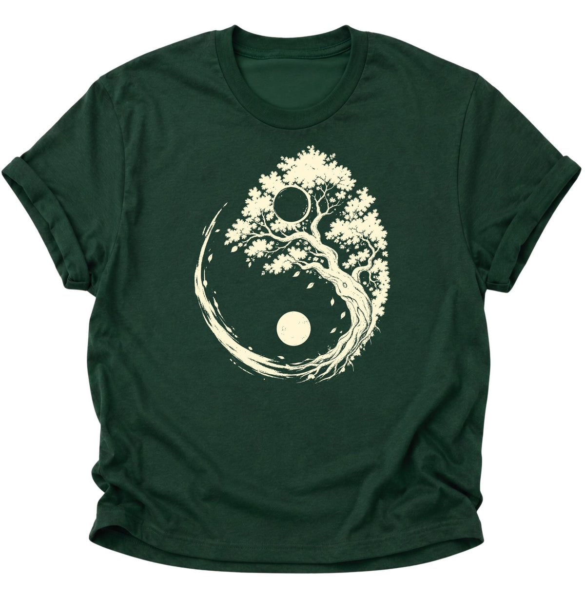 Yin Yang Baum Unisex T-Shirt Forest Green - PINE & RIVER